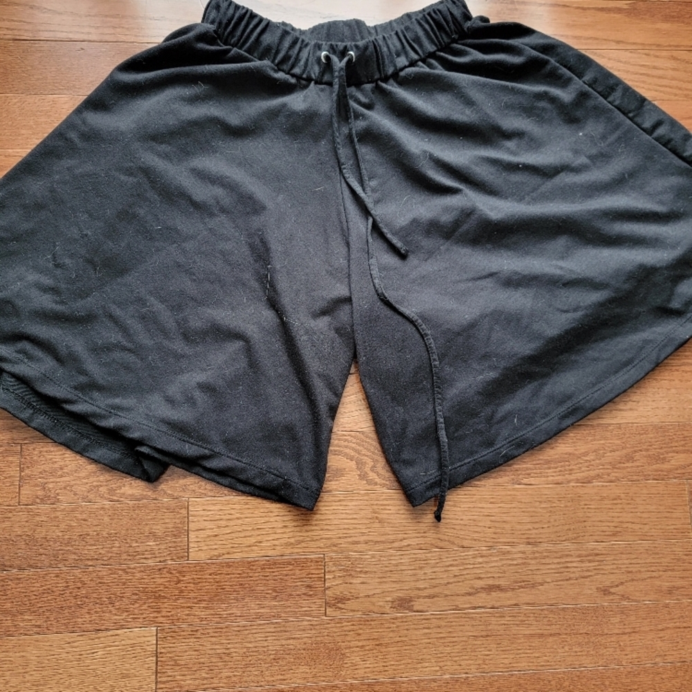 Girls Black Drawstring Athletic Shorts